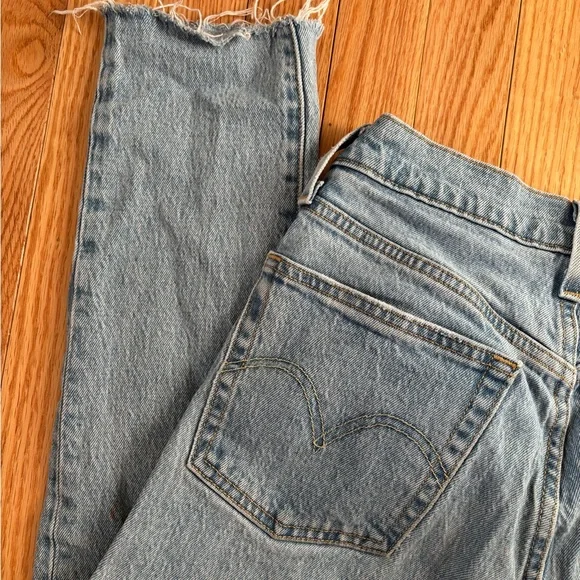 Women's Light Blue Straight Leg Jeans - Picture 11 of 11